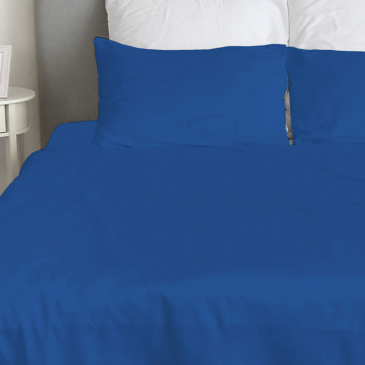 Zenoni & ColombiCompleto Lenzuola In 100% Cotone Alta Qualità Blu Royal