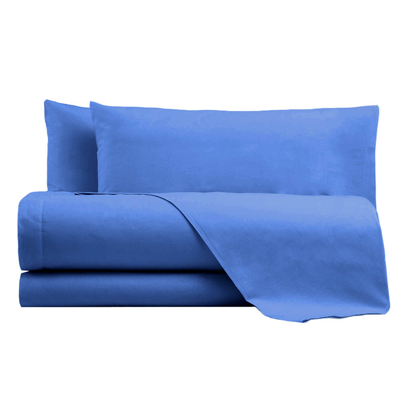 Zenoni & ColombiCompleto Lenzuola in 100% cotone alta qualità Blu Royal