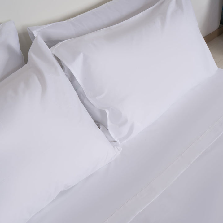 Zenoni & ColombiCompleto Lenzuola In 100% Cotone Percalle Bianco