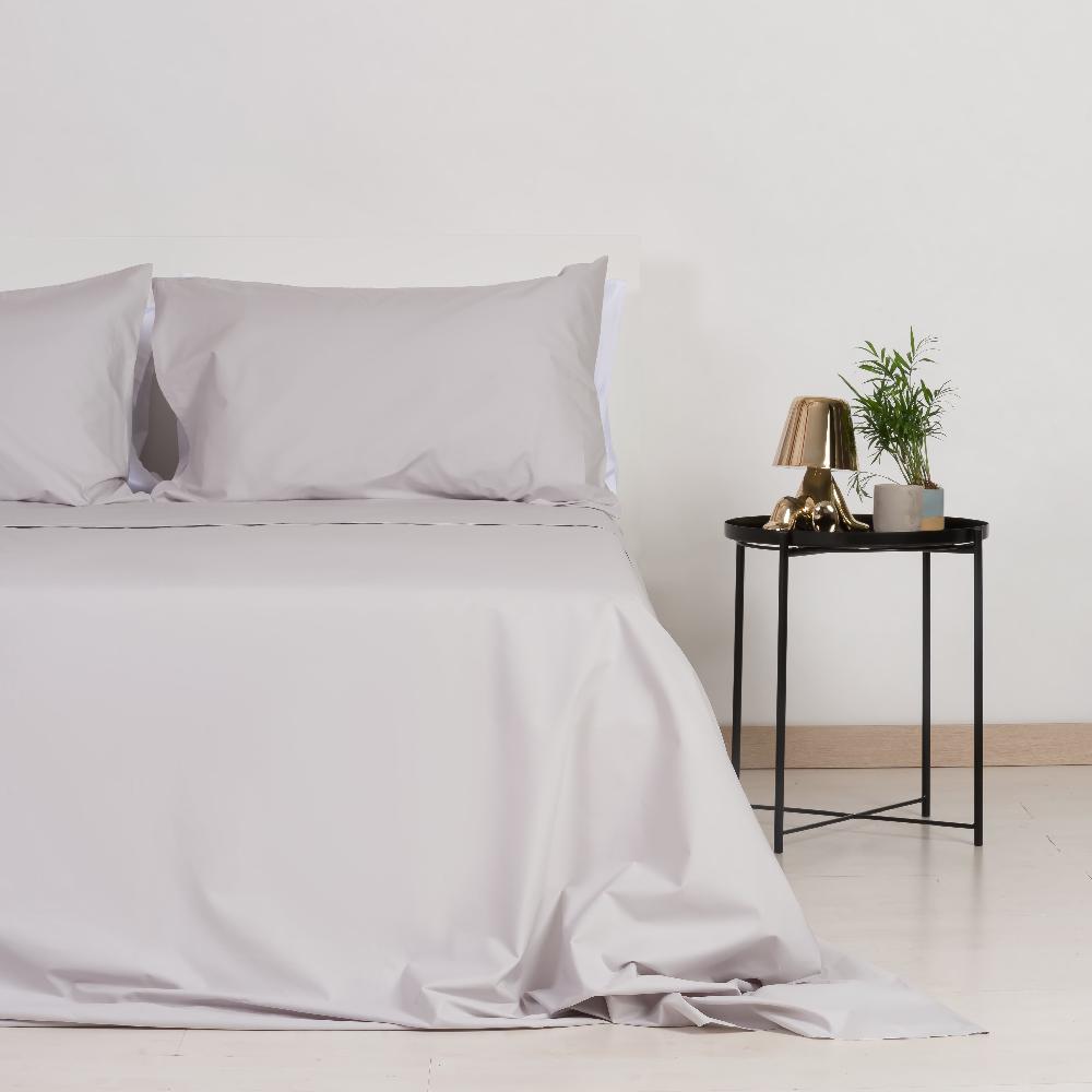 Zenoni & ColombiCompleto Lenzuola in 100% Cotone Percalle Grigio