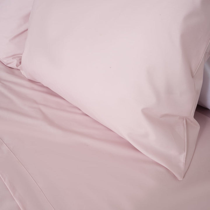 Zenoni & ColombiCompleto Lenzuola In 100% Cotone Percalle Rosa Perla