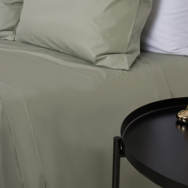 Zenoni & ColombiCompleto Lenzuola In 100% Cotone Percalle Verde Salvia