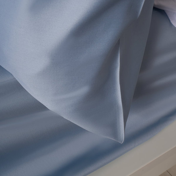 Zenoni & ColombiCompleto Lenzuola In 100% Raso Di Cotone Azzurro Orizzonte