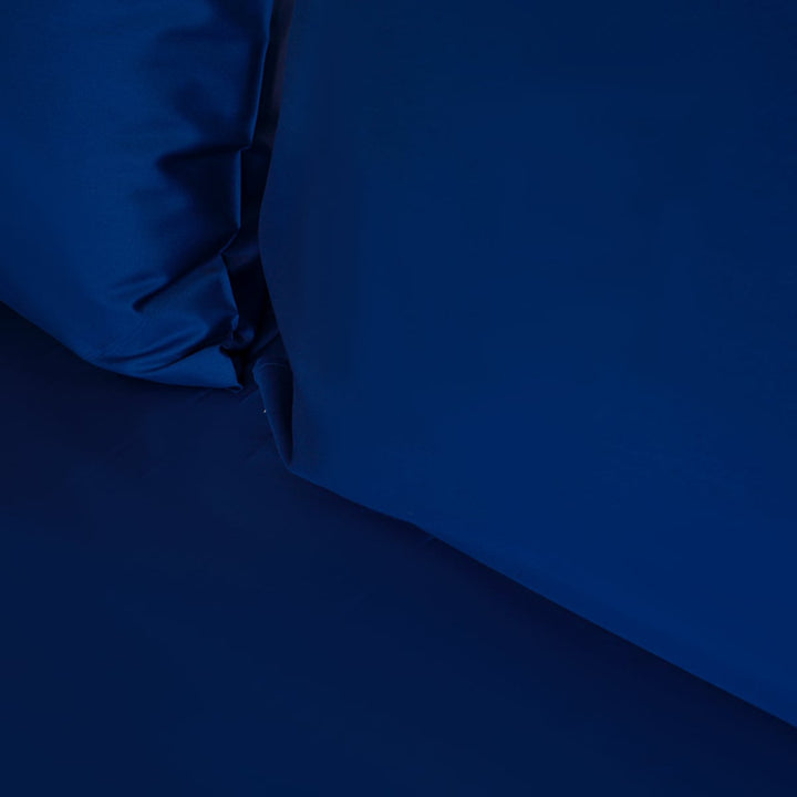 Zenoni & ColombiCompleto Lenzuola In 100% Raso Di Cotone Blu Oltremare