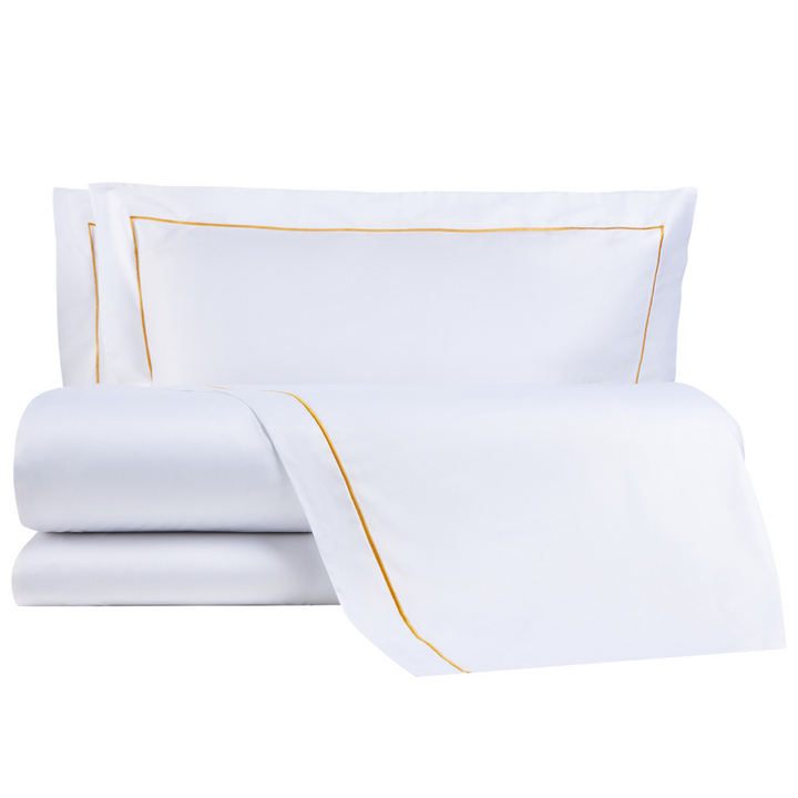 Zenoni & ColombiCompleto Lenzuola In 100% Raso Di Cotone Bourdon