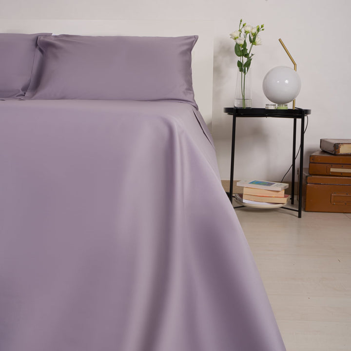 Zenoni & ColombiCompleto Lenzuola In 100% Raso Di Cotone Grigio Imperiale