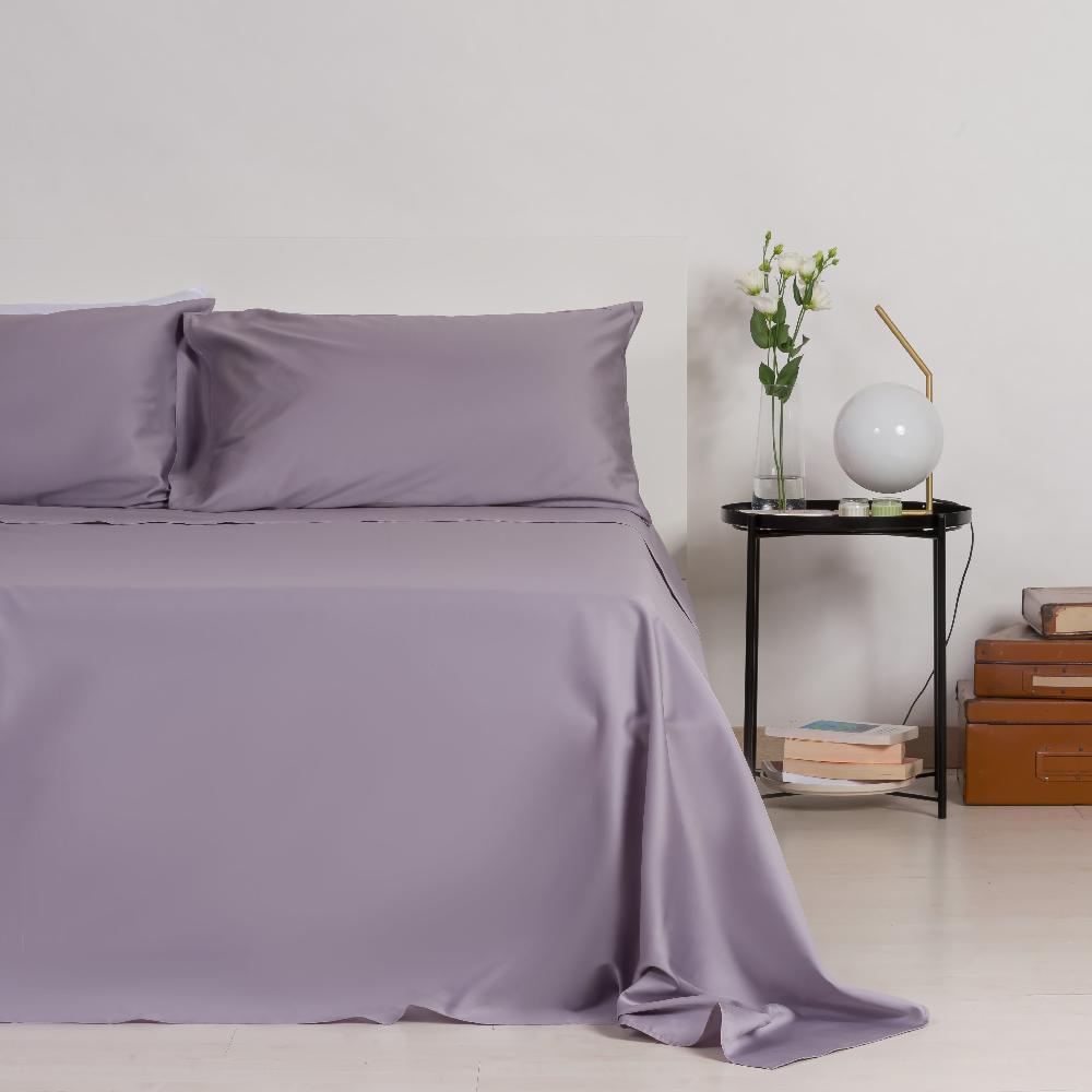 Zenoni & ColombiCompleto Lenzuola in 100% Raso di Cotone Grigio Imperiale