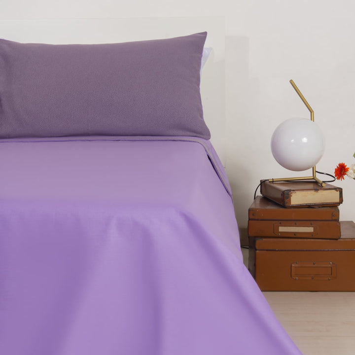 Zenoni & ColombiCompleto Lenzuola Matrimoniale Con Balza In Jacquard Keppler Lavanda