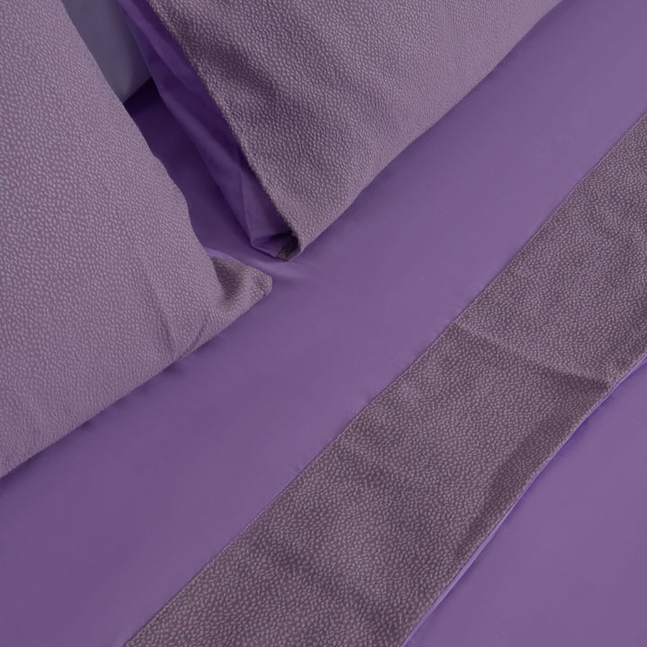 Zenoni & ColombiCompleto Lenzuola Matrimoniale Con Balza In Jacquard Keppler Lavanda