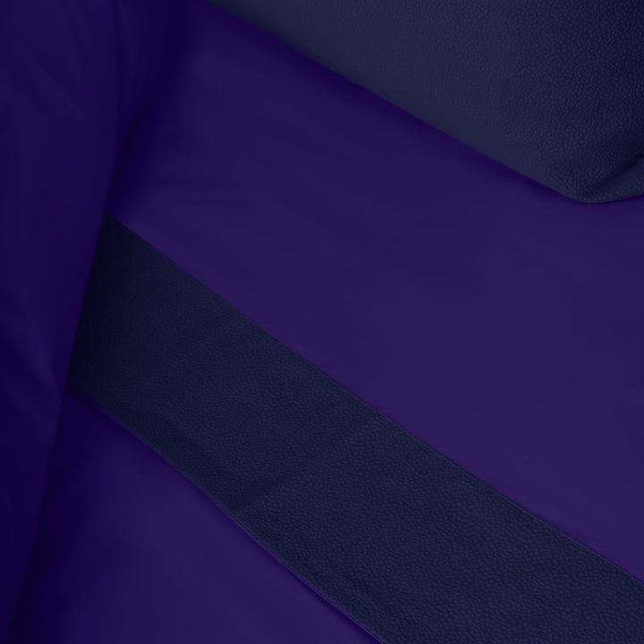 Zenoni & ColombiCompleto Lenzuola Matrimoniale Con Balza In Jacquard Keppler Prugna