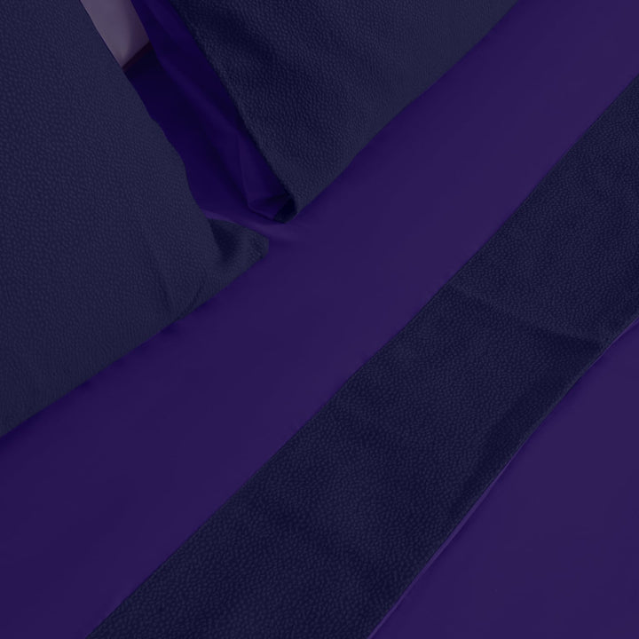 Zenoni & ColombiCompleto Lenzuola Matrimoniale Con Balza In Jacquard Keppler Prugna