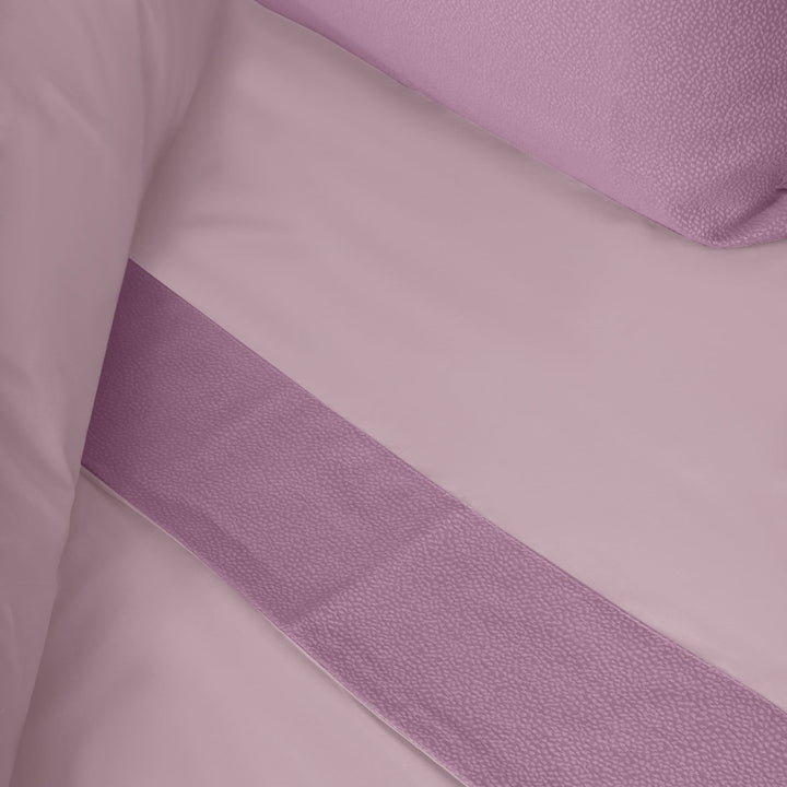 Zenoni & ColombiCompleto Lenzuola Matrimoniale Con Balza In Jacquard Keppler Lilla