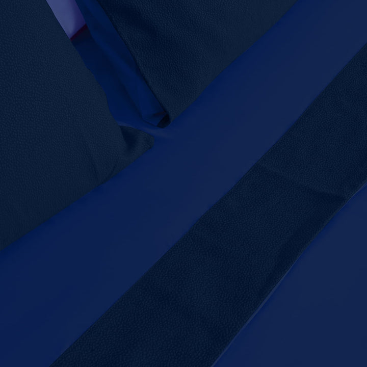 Zenoni & ColombiCompleto Lenzuola Matrimoniale Con Balza In Jacquard Keppler Blu