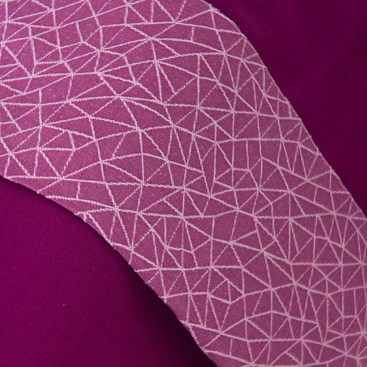 Zenoni & ColombiCompleto Lenzuola Matrimoniale Con Balza In Jacquard Triangolo Malva