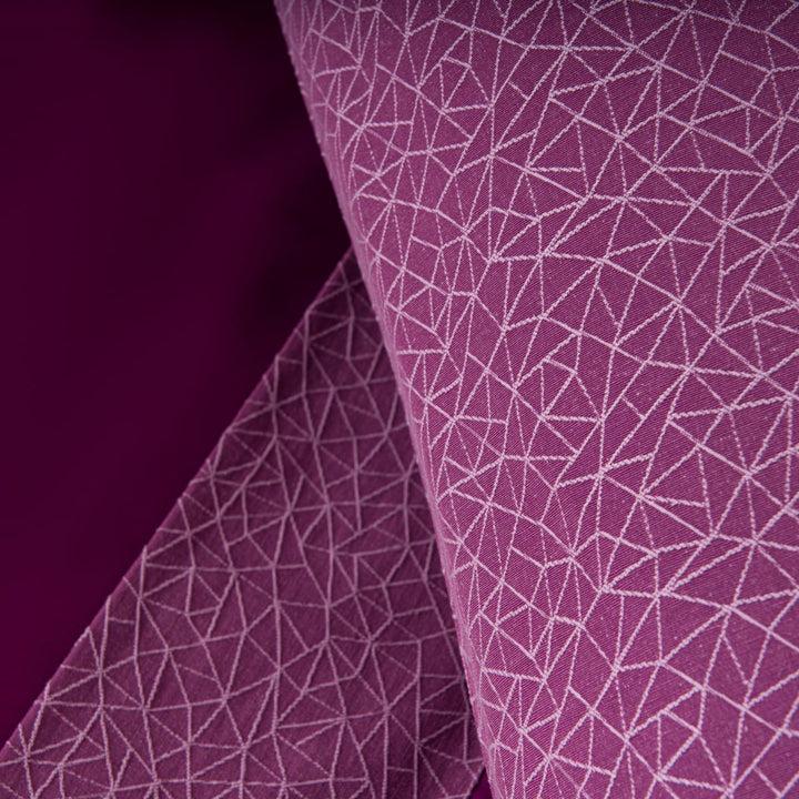 Zenoni & ColombiCompleto Lenzuola Matrimoniale Con Balza In Jacquard Triangolo Malva