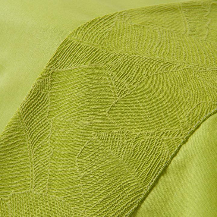 Zenoni & ColombiCompleto Lenzuola Matrimoniale Con Balza In Jacquard Giungla Verde Mela