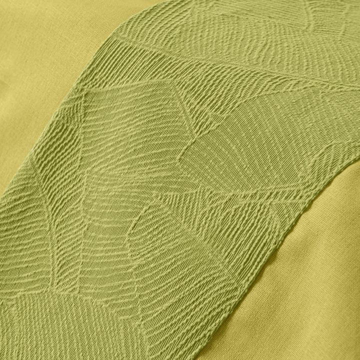 Zenoni & ColombiCompleto Lenzuola Matrimoniale Con Balza In Jacquard Giungla Verde