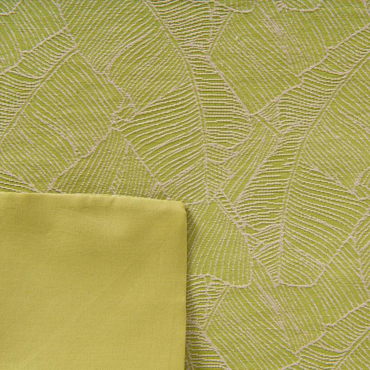 Zenoni & ColombiCompleto Lenzuola Matrimoniale Con Balza In Jacquard Giungla Verde