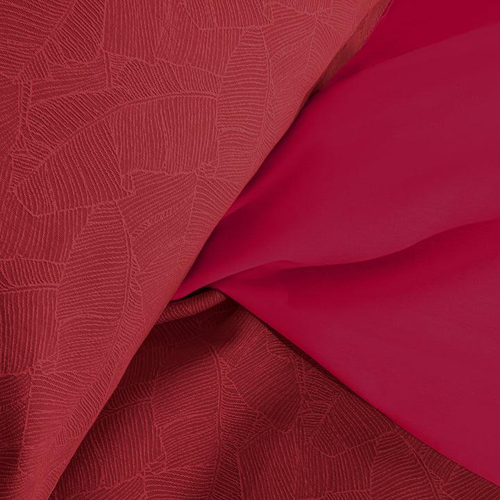 Zenoni & ColombiCompleto Lenzuola Matrimoniale Con Balza In Jacquard Giungla Bordeaux