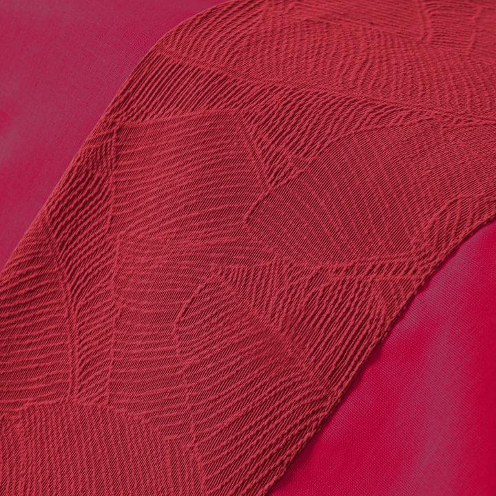 Zenoni & ColombiCompleto Lenzuola Matrimoniale Con Balza In Jacquard Giungla Bordeaux