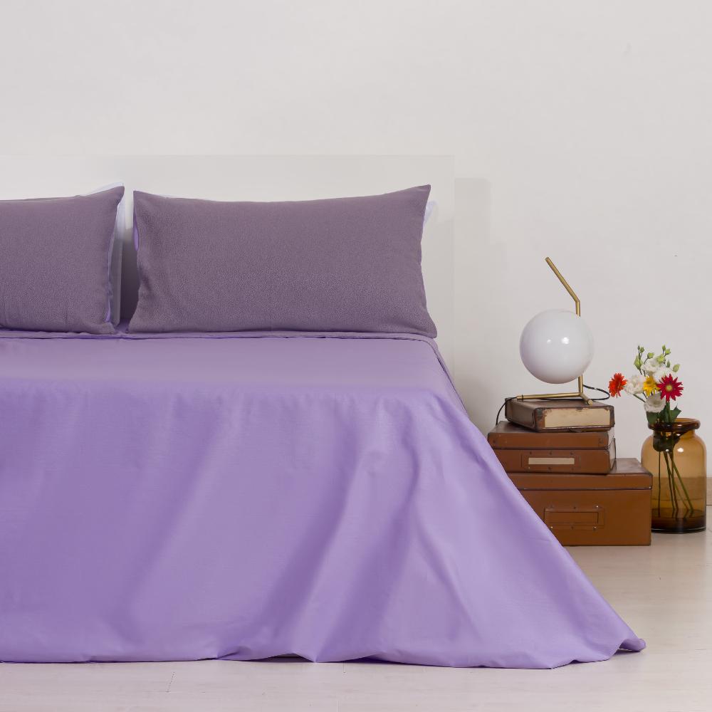 Zenoni & ColombiCompleto Lenzuola Matrimoniale con balza in Jacquard Keppler Lavanda