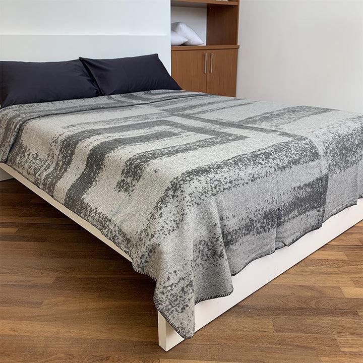 Zenoni & ColombiCoperta In Misto Lana Con Bordo A Punto Cavallo Nassau Grigio