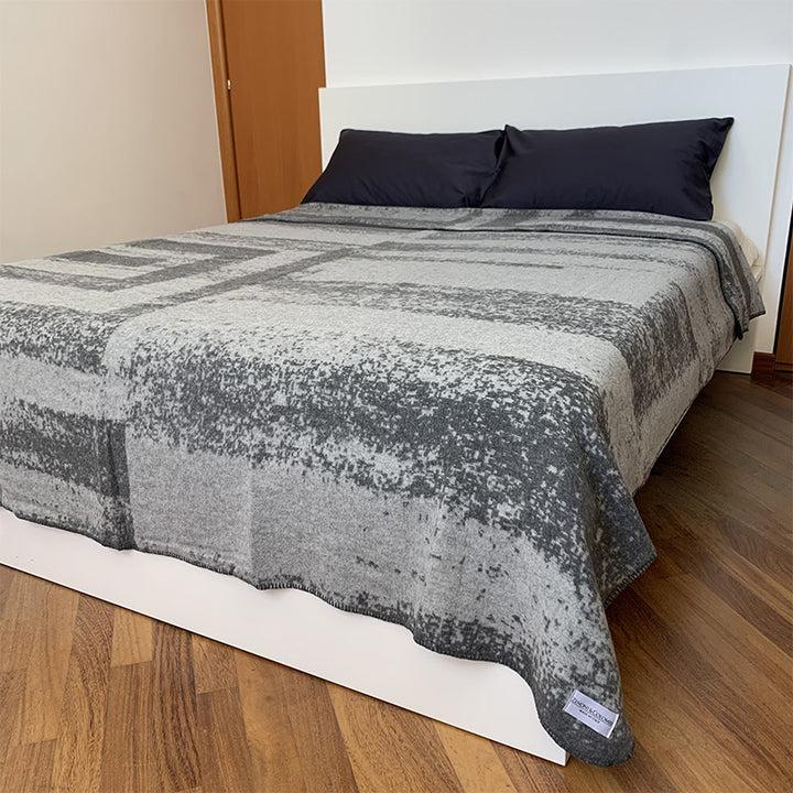 Zenoni & ColombiCoperta In Misto Lana Con Bordo A Punto Cavallo Nassau Grigio