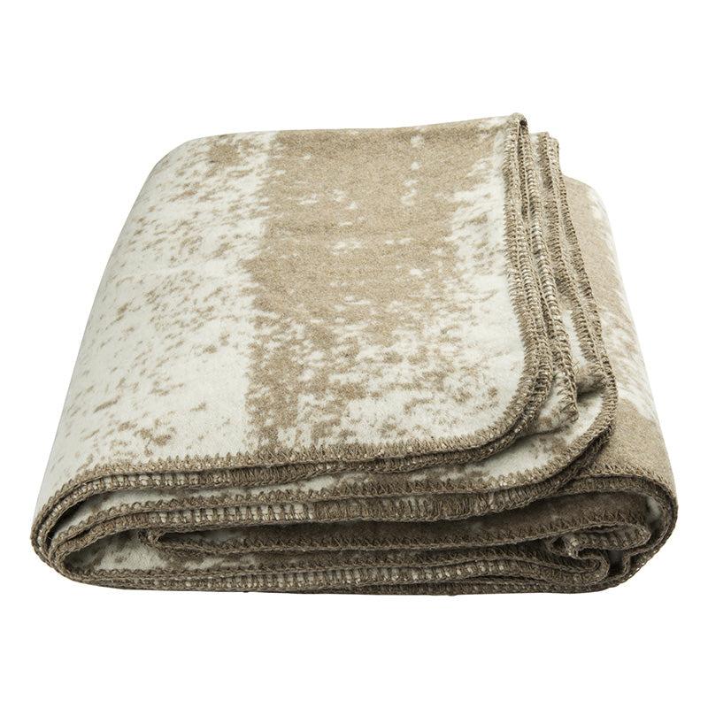 Zenoni & ColombiCoperta in misto Lana con bordo a punto cavallo Nassau Beige