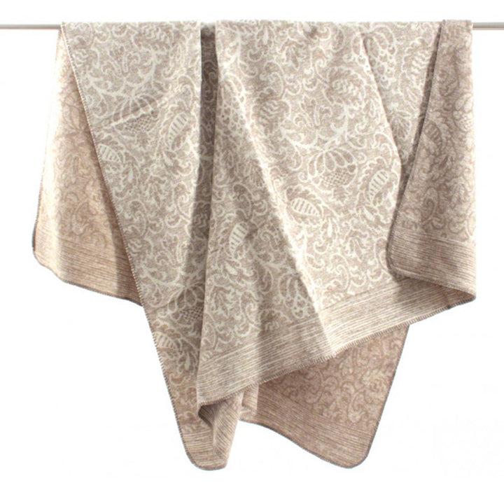 Zenoni & ColombiCoperta In Misto Lana Con Disegno Jacquard Princess Beige