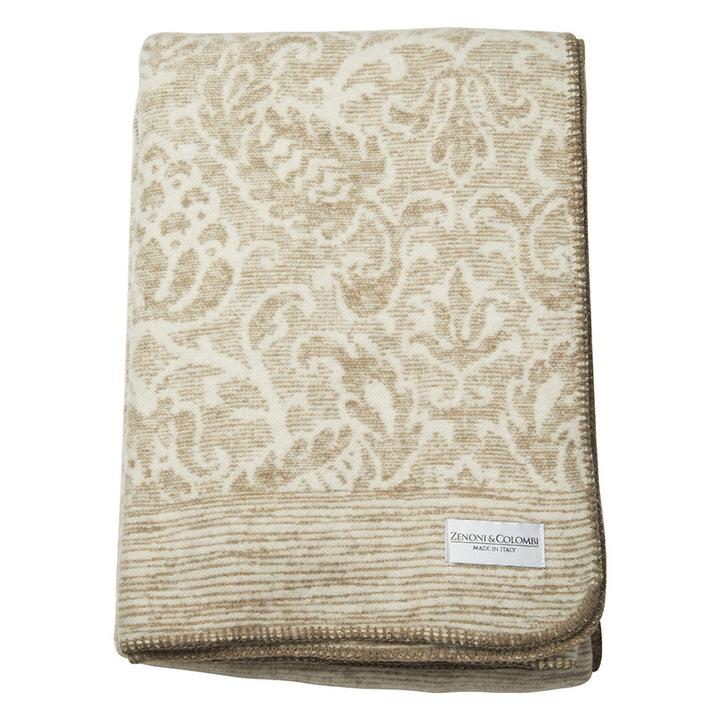 Zenoni & ColombiCoperta In Misto Lana Con Disegno Jacquard Princess Beige