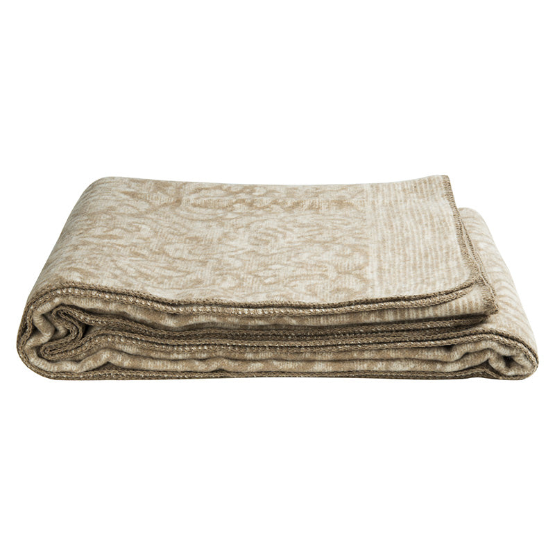 Zenoni & ColombiCoperta in misto Lana con disegno Jacquard Princess Beige