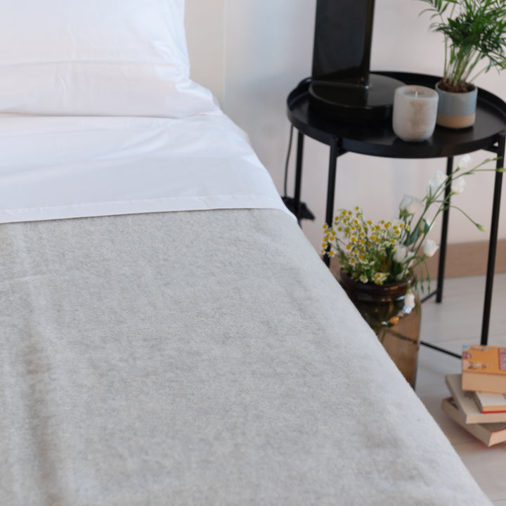 Zenoni & ColombiCoperta In Pura Lana Vergine Lambswool Certificata Woolmark Grigio