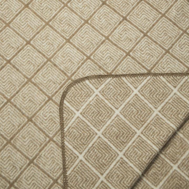 Zenoni & ColombiCoperta Misto Lana Damier Con Disegno Jacquard Beige