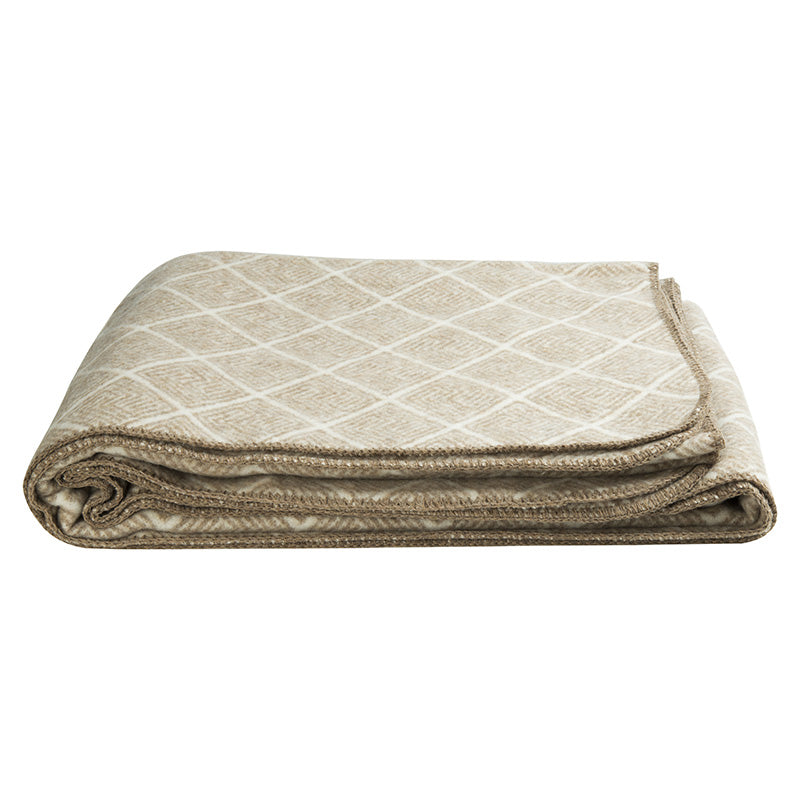 Zenoni & ColombiCoperta misto Lana Damier con disegno Jacquard Beige