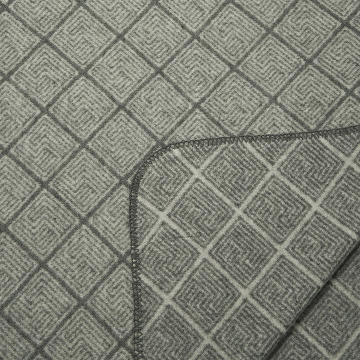 Zenoni & ColombiCoperta Misto Lana Damier Con Disegno Jacquard Grigio