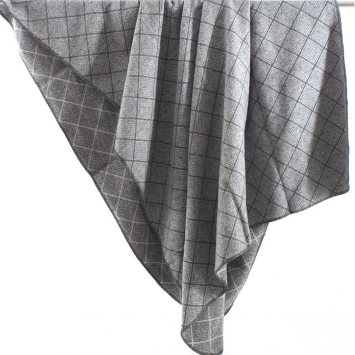 Zenoni & ColombiCoperta Misto Lana Damier Con Disegno Jacquard Grigio