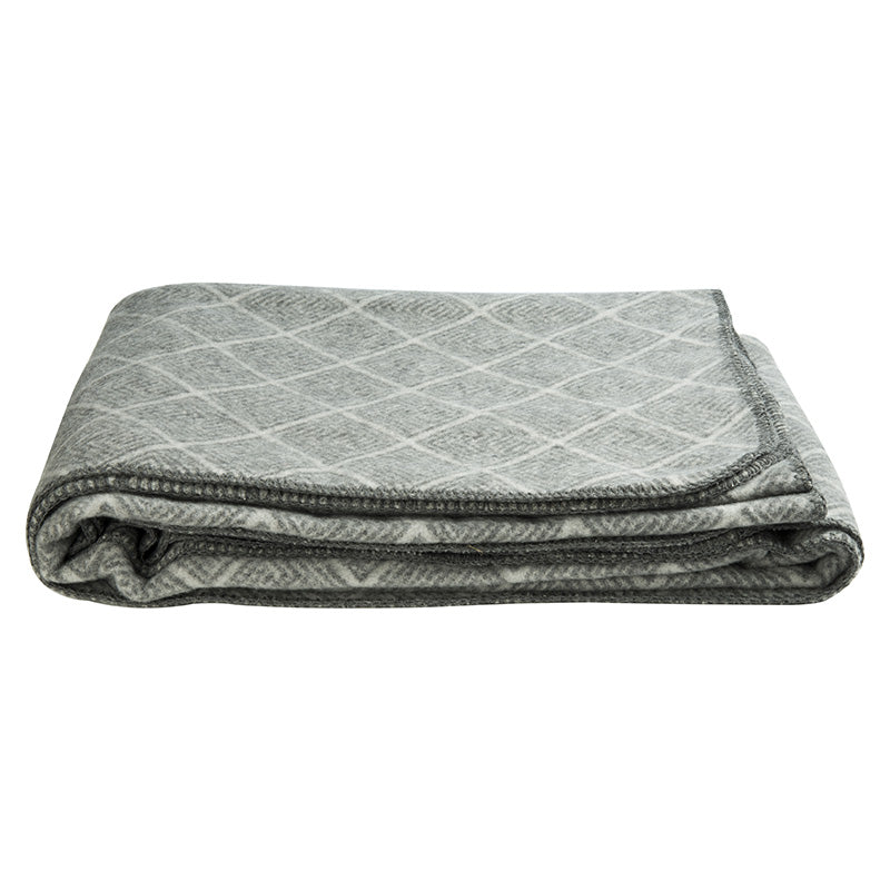 Zenoni & ColombiCoperta misto Lana Damier con disegno Jacquard Grigio