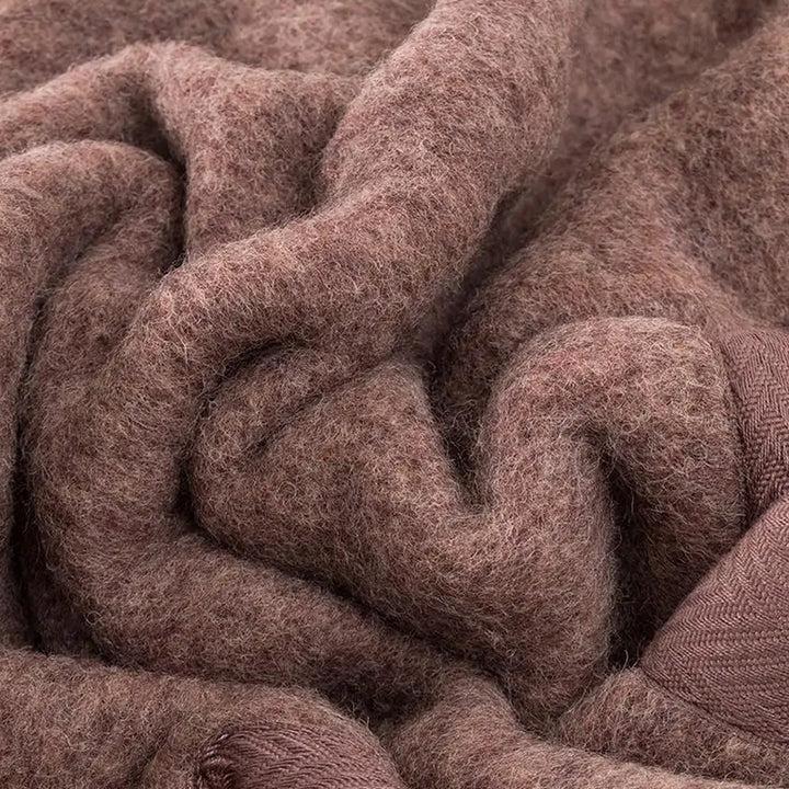Zenoni & ColombiCoperta New Zeland In Pura Lana Vergine Lambswool Certificata Woolmark Marrone