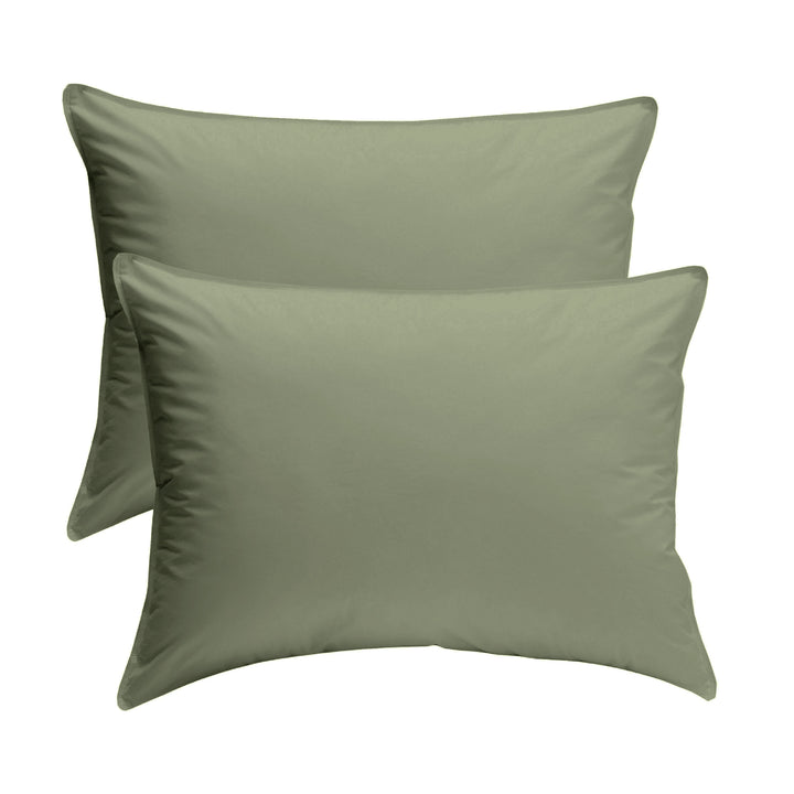 Zenoni & ColombiCoppia Di Federe In 100% Cotone Percalle Made In Italy Tinta Unita 50x80cm