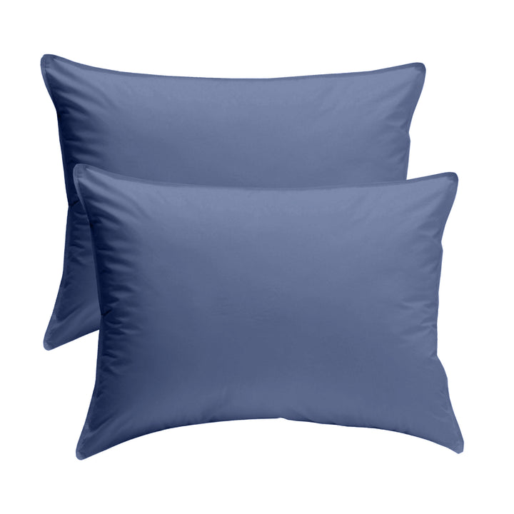 Zenoni & ColombiCoppia Di Federe In 100% Raso Di Cotone Made In Italy Tinta Unita 50x80cm