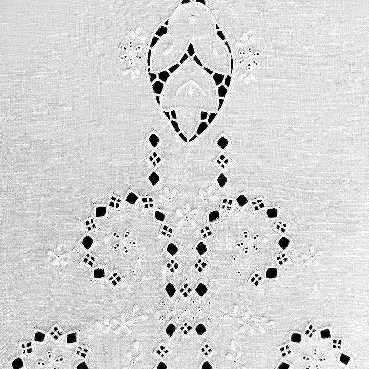 Zenoni & ColombiCoppia Di Tende Ricamate A Mano In Misto Lino Made In Italy Variante Toscano 400