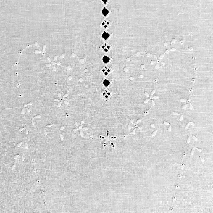 Zenoni & ColombiCoppia Di Tende Ricamate A Mano In Misto Lino Made In Italy Variante Toscano 400