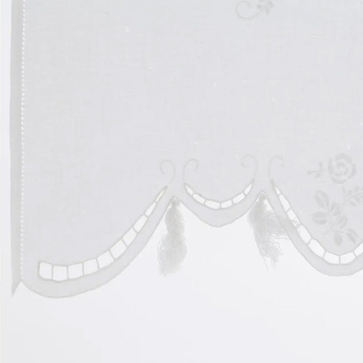 Zenoni & ColombiCoppia Di Tende Ricamate A Mano In Misto Lino Made In Italy Variante Italiano 800