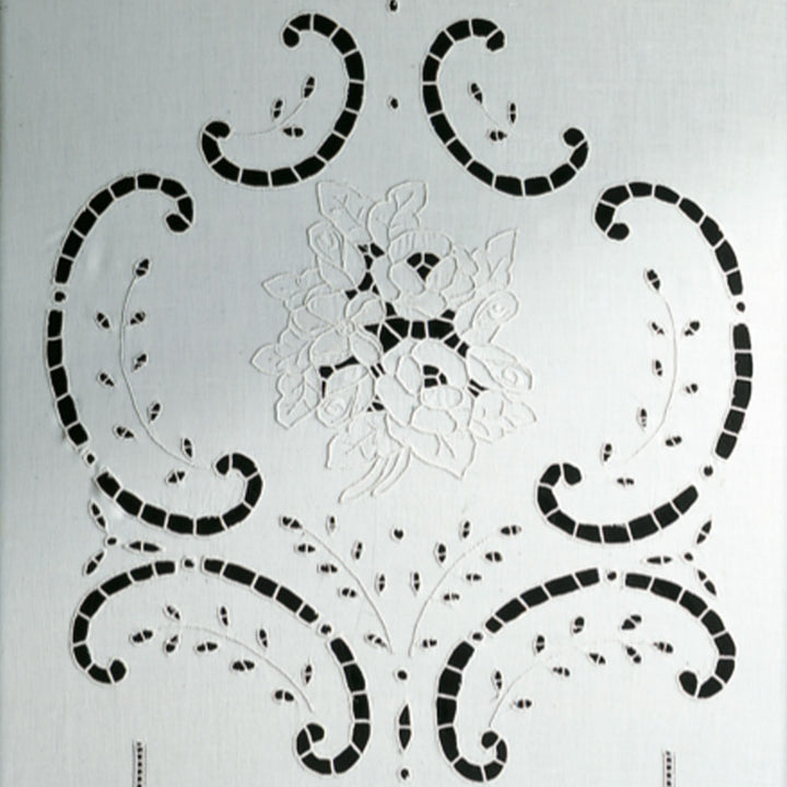 Zenoni & ColombiCoppia Di Tende Ricamate A Mano In Misto Lino Made In Italy Variante Isabelle