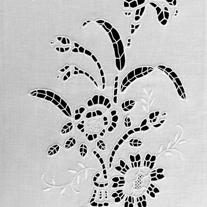 Zenoni & ColombiCoppia Di Tende Ricamate A Mano In Misto Lino Made In Italy Variante Italiano 600