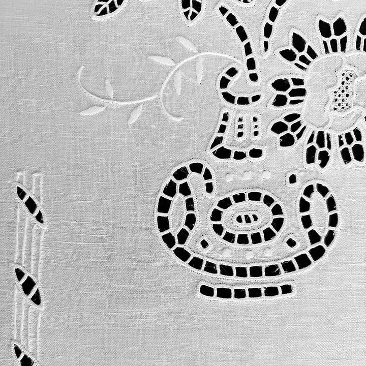 Zenoni & ColombiCoppia Di Tende Ricamate A Mano In Misto Lino Made In Italy Variante Italiano 600