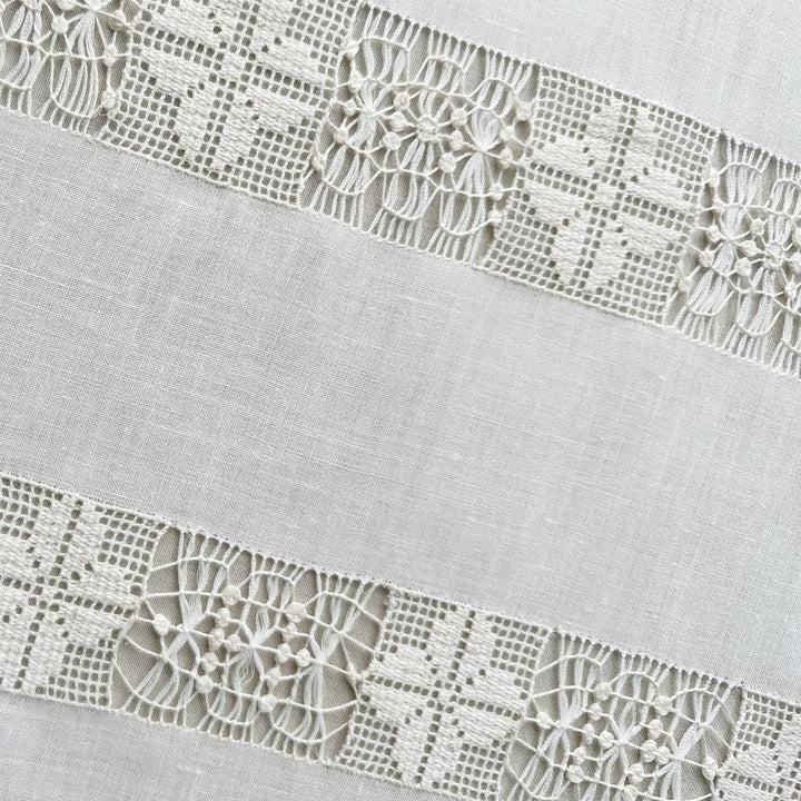 Zenoni & ColombiCoppia Di Tende Ricamate A Mano In Misto Lino Made In Italy Variante Daniela