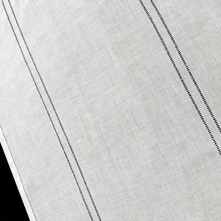 Zenoni & ColombiCoppia Di Tende Ricamate A Mano In Misto Lino Made In Italy Variante Alice