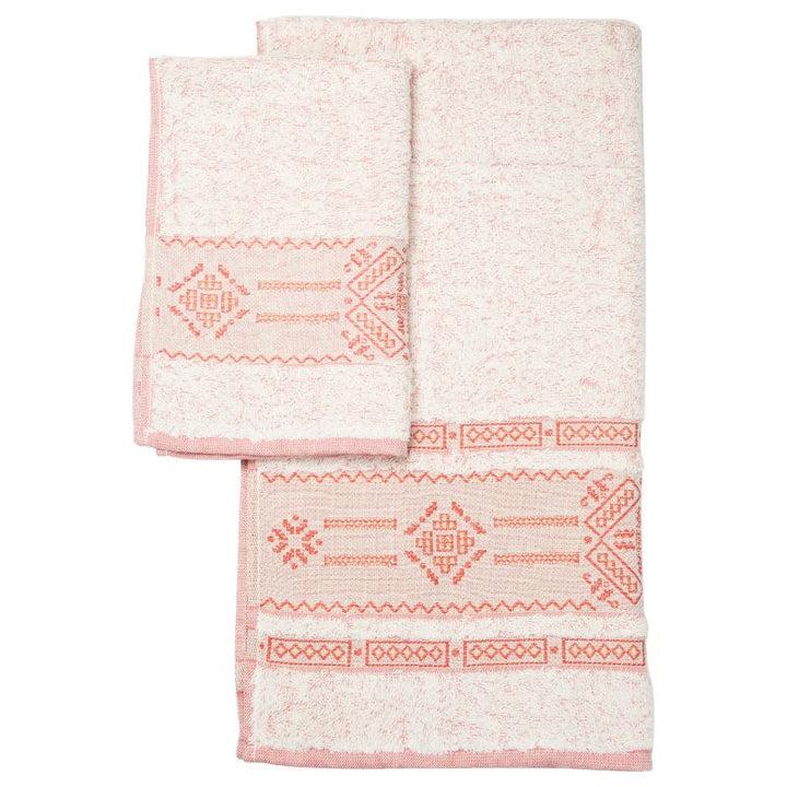 Zenoni & ColombiCoppia Ospite+salvietta In Spugna Jacquard 450 Gr Punto Antico Toscano Bordeaux