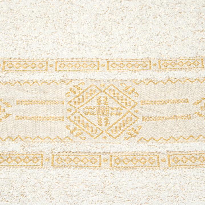 Zenoni & ColombiCoppia Ospite+salvietta In Spugna Jacquard 450 Gr Punto Antico Toscano Senape